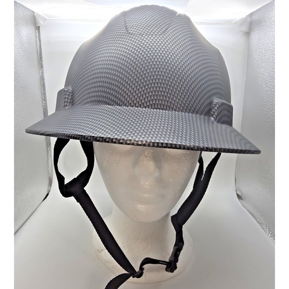 Real Carbon Fiber Hard Hat Full Brim Safety Helmet ANSI 6-Pt Strap Vented NEW